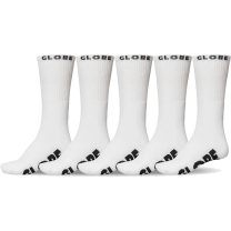 Globe Men's Whiteout Crew Socks (5 pair package) White/White - GB72119002