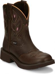 Justin Women's 8" Gemma Round Toe Western Boot Dark Brown - GY9526
