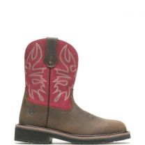 HYTEST Women's Montana Steel Toe Pull-On Boot Brown/Red - K17122