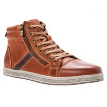 Propet Men's Lucas Hi Side-Zip High Top Sneaker Tan Leather - MCV042LTAN