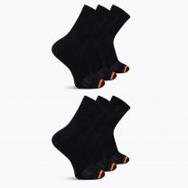 Merrell Unisex Cotton Crew Socks Black (6 pairs) - MEA33564C6B2001-BLACK