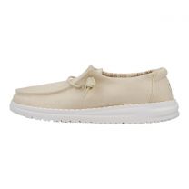 HEY DUDE Shoes Girls' Wendy Youth Stretch Canvas Off White - 41281-1LB