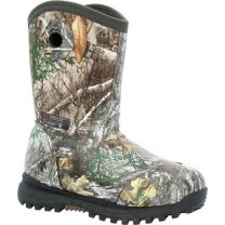 Rocky Unisex Little Kids' 10" Spike Waterproof 400g Insulated Rubber Boot Realtree Edge - RKS0545C