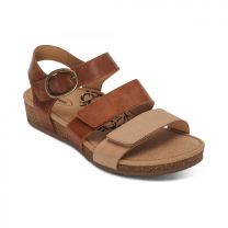 Aetrex Women's Lilly Adjustable Quarter Strap Sandal Walnut - SC561W