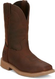 JUSTIN WORK Men's 11" Buster II Steel Toe Waterproof Work Boot Brown - SE3101