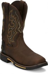 JUSTIN WORK Men's 11" Joist Composite Toe Waterproof Work Boot Chocolate Brown - SE4625