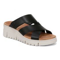 Vionic Women's Uptown Sunset Wedge Sandal Black Leather - J3196L1001