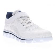 Propet Women's TravelActiv™ Axial FX Single Strap Sneaker White/Navy - WAT093MWN