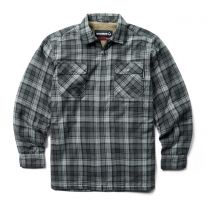 WOLVERINE Men's Hastings Sherpa Lined Zip Shirt-Jacket Asphalt Plaid - W1211550-030