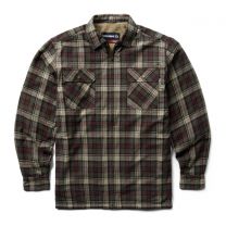 WOLVERINE Men's Hastings Sherpa Lined Zip Shirt-Jacket Black Olive Plaid - W1211550-241
