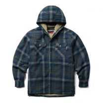 WOLVERINE Men's Hastings Sherpa Lined Hooded Shirt-Jacket Slate Plaid - W1211560-003