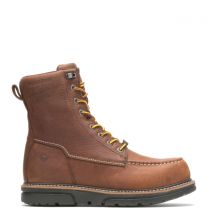 WOLVERINE Men's I-90 8" DuraShocks® CarbonMAX® Moc Toe Waterproof Composite Toe Work Boot Brown - W201100