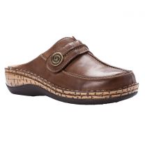 Propet Women's Jana Slip Resistant Mule Brown Leather - WCS011LBR