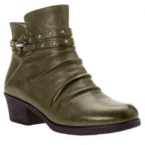 Propet Women's Roxie Side-Zip Ankle Boot Olive Leather - WFX135LOLV