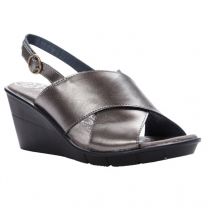 Propet Women's Luna Wedge Sandal Silver Leather - WSX053LSIL