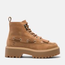 Timberland Women's Stone Street Platform Kiltie Boot Wheat Full Grain Leather - TB0A27YZEN1