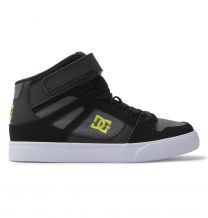 DC Shoes Unisex Kids' Pure High Elastic Lace High-Top Shoes Shady Black/Soft Lime/Black - ADBS300324-BMB