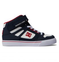 DC Shoes Unisex Kids' Pure High Elastic Lace High-Top Shoes Navy/Athletic Red - ADBS300324-NYR