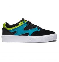 DC Shoes Unisex Kids' Kalis Vulc Shoes Black/Green/Orange - ADBS300355-XKGN