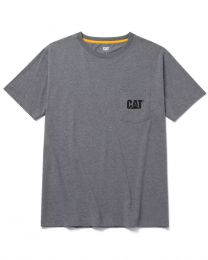 Caterpillar Workwear Men's Logo Pocket T-Shirt Dark Heather Grey- 1510552-004