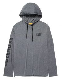 Caterpillar Workwear Men's UPF Hooded Banner Long Sleeve T-Shirt Dark Heather Gray - 1510425-10123