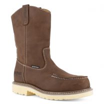 IRON AGE Men's 11" Solidifier Composite Toe Pull On Moc Toe Waterproof Work Boot Brown - IA5090