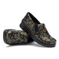 KLOGS Women's Naples Gold & Green Leaves Patent Leather Clog - 00130010531
