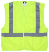 MCR SAFETY Unisex Luminator® Class 2 Hi-Vis Safety Vest Reflective Lime Green - CL2MLM