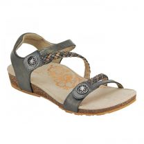 Aetrex Women's Jillian Gunmetal Braided Quarter Strap sandal - SC465W