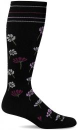 Sockwell Women's Field Flower Moderate Graduated Compression Socks Black - SW133W-900