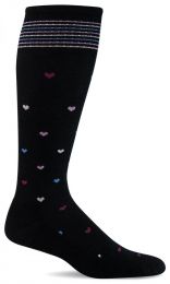 Sockwell Women's Full Heart Wide Calf Fit Moderate Graduated Compression Socks Black - SW131W-900