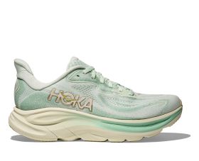 HOKA Women's Clifton 10 Wide Running Shoes Sea Glass/Jadeite - 1162050-SJD