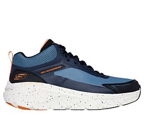 Skechers Men's Relaxed Fit: D'Lux Walker 2.0 - Grailo Waterproof Mid-Top Hiking Shoe Blue/Orange - 232953-BLOR