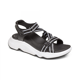 Aetrex Women's Marz Adjustable Sport Sandal Black - SS500W