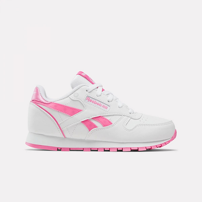 Reebok Girls' Classic Leather Step 'n Flash Shoes 2.0 White/True Pink - 100209578