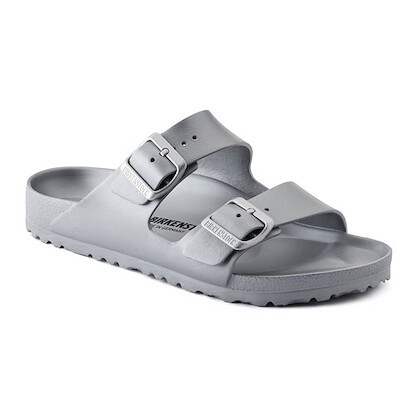 BIRKENSTOCK Women's Arizona Narrow Essentials EVA Sandal Metallic Silver (narrow width) - 1003491