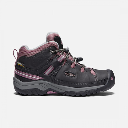 KEEN Unisex Big Kids' Targhee Waterproof Hiking Boot Raven/Tulipwood - 1020131