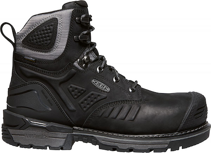 KEEN Utility Men's 6" Philadelphia Carbon Fiber Toe Waterproof Work Boot Black/Steel Grey - 1022109