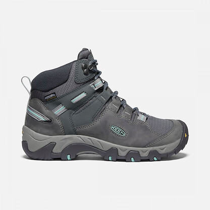 KEEN Women's Steens Mid Leather Waterproof Boot Steel Grey/Ocean Wave - 1022332