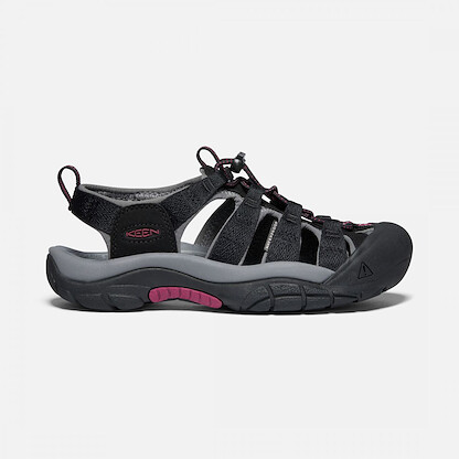 KEEN Women's Newport H2 Sandal Black/Rapberry Wine - 1022801