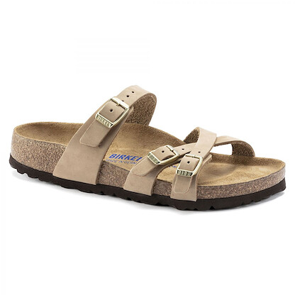 BIRKENSTOCK Women's Franca Soft Footbed Sandcastle Nubuck (narrow width) - 1022973