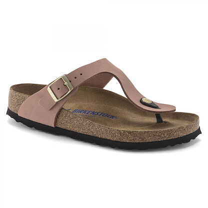 BIRKENSTOCK Women's Gizeh Soft Footbed Old Rose Nubuck (regular width) - 1024024