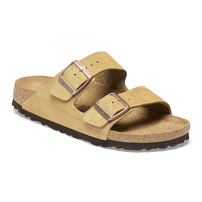 BIRKENSTOCK Unisex Arizona Latte Cream Suede (regular width) - 1026190