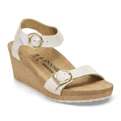 Papillio by BIRKENSTOCK Women's Soley Metallic Silver Nubuck (narrow width) - 1026887