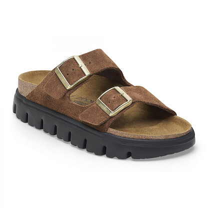 Papillio by BIRKENSTOCK Women's Arizona Chunky Dark Tea Suede (narrow width) - 1028389