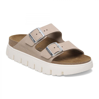 Papillio by BIRKENSTOCK Women's Arizona Chunky Sandal Light Rose Suede Leather (narrow width) - 1029117
