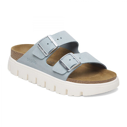 Papillio by BIRKENSTOCK Women's Arizona Chunky Sandal Baby Blue Suede Leather (narrow width) - 1029141