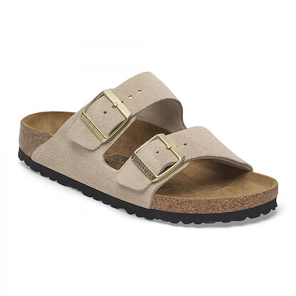 BIRKENSTOCK Women's Arizona Sandcastle Suede (narrow width) - 1029260