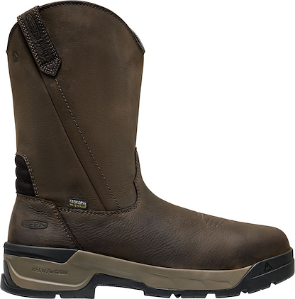 KEEN Utility Men's 10" Flatland Pull-On Carbon Composite Toe Waterproof Work Boot Dark Brown/Black - 1031451