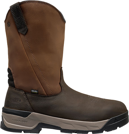 KEEN Utility Men's 10" Flatland Soft Toe Waterproof Pull-On Work Boots Bison/Black - 1031452